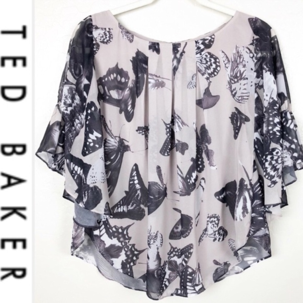 π¦ Ted Baker London, Capra Butterfly Batwing Ruffled Blouse - Picture 9 of 16